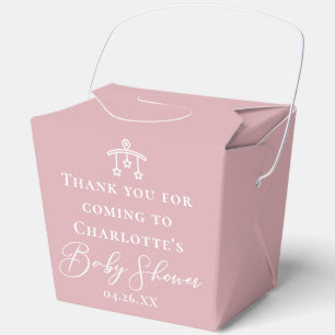 Dusty Rose Pink Chic Custom Baby Shower Fortune Favor Boxes