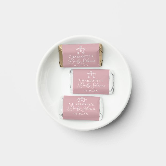 Dusty Rose Pink Chic Personalized Baby Shower Hershey's Miniatures (Plate)