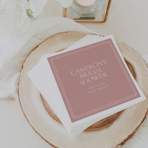 Dusty Rose Pink  Classic Bridal Shower Napkins