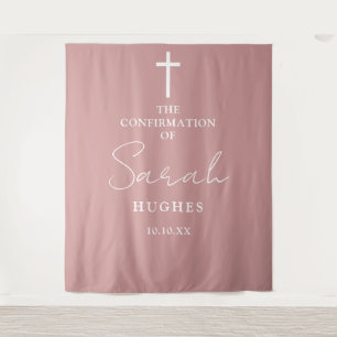 Dusty Rose Pink Confirmation Photo Backdrop