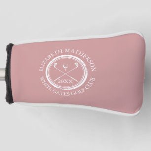 Dusty Rose Pink Custom Golfers And Club Date Golf Head Cover
