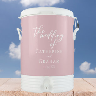 Dusty Rose Pink Custom Romantic Wedding Beverage Cooler