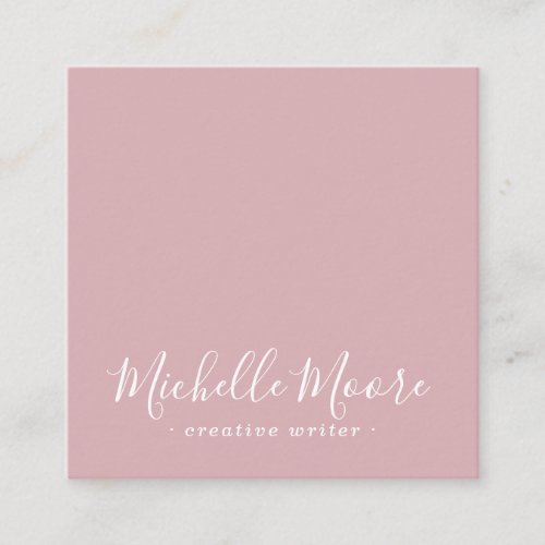 Dusty rose pink elegant minimal professional square business card