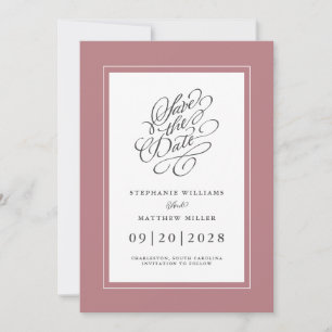 Dusty Rose Pink Elegant Wedding Engagement Chic Save The Date
