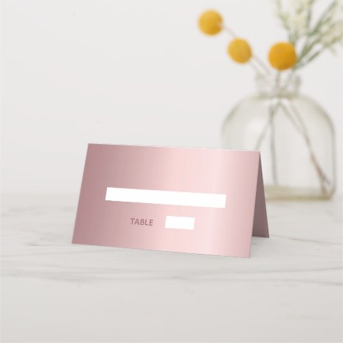 Dusty rose pink elegant wedding place card