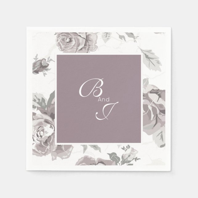 Dusty rose pink engagement party napkins (Front)