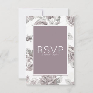 Dusty rose pink engagement party RSVP card