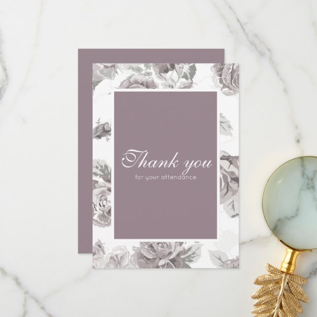 Dusty rose pink engagement party thank you (Front/Back In Situ)