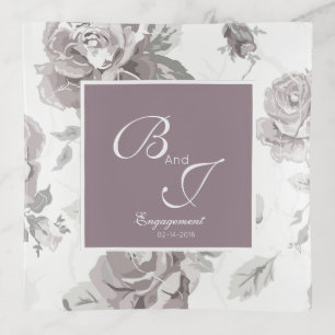 Dusty rose pink engagement trinket tray