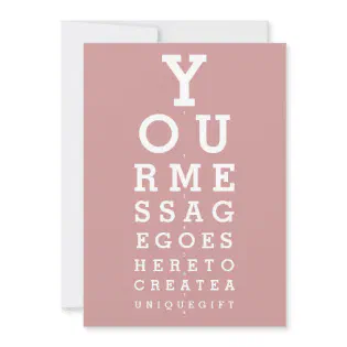 Dusty Rose Pink Eyesight Test Custom Message Invitation