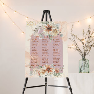 Dusty Rose Pink Floral Pampas Grass Boho Wedding Foam Board