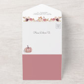 Dusty Rose Pink Floral Pumpkin Baby Shower All In One Invitation (Outside)