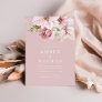 Dusty Rose Pink Floral Watercolor Elegant Wedding Invitation