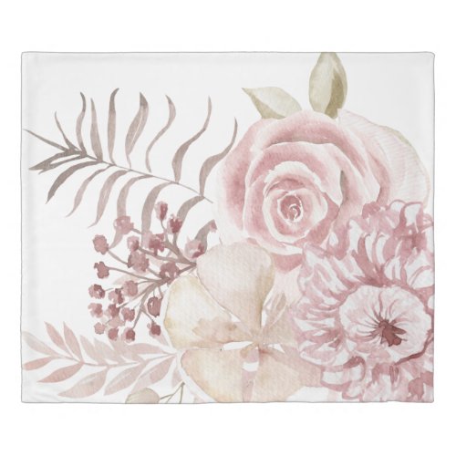 Dusty Rose Pink Florals  Duvet Cover