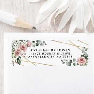 30 Custom Happy Flower Art Personalized Address Labels 