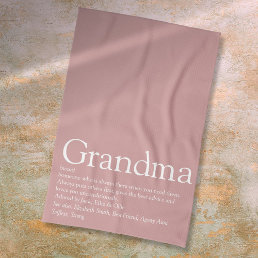 Dusty Rose Pink Grandma Granny Definition  Kitchen Towel