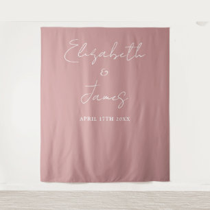 Dusty Rose Pink Minimalist Wedding Photo Backdrop