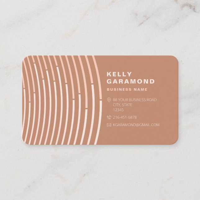 Dusty Rose Pink Modern Abstract Business Card (Front)