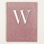 Dusty Rose Pink Modern Marble Monogram Planner<br><div class="desc">This planner has a background of dusty rose pink marble effect. Simple and contemporary. Complete it with a personalized monogram. Created by Simply Farmhouse Press.</div>