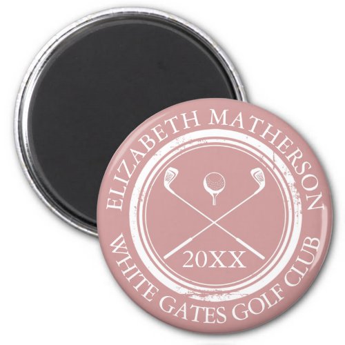 Dusty Rose Pink Name And Club Name Date Magnet