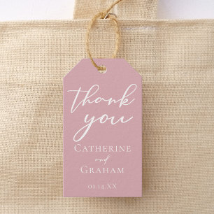 Dusty Rose Pink Personalized Romantic Wedding Gift Tags