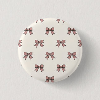 Dusty Rose Pink Ribbon Bows Coquette Birthday Part Button