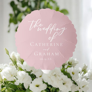 Dusty Rose Pink Romantic Personalized Wedding Balloon