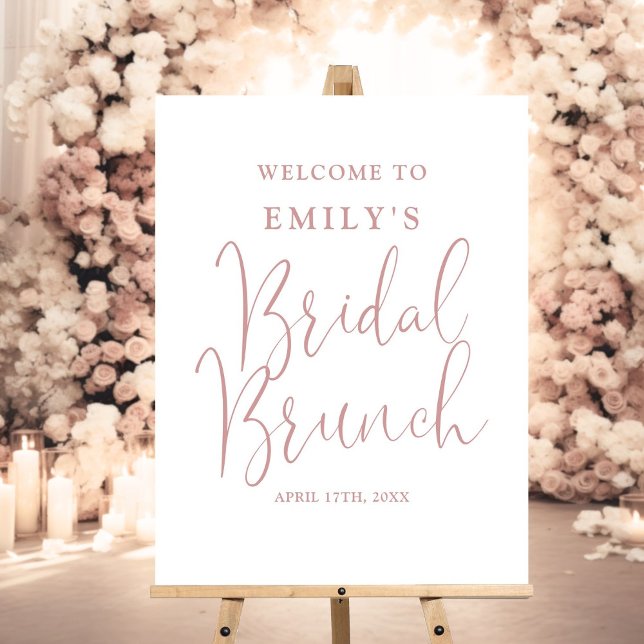 Dusty Rose Pink Script Bridal Brunch Welcome Sign (Dusty Rose Pink Script Bridal Brunch Welcome Sign)