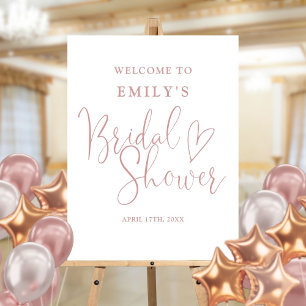 Dusty Rose Pink Script Bridal Shower Welcome Sign