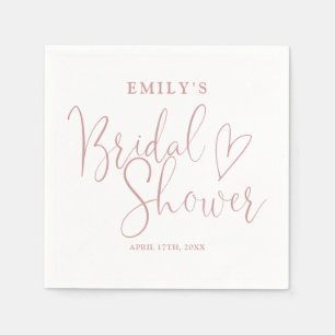 Dusty Rose Pink Script Calligraphy Bridal Shower Napkins