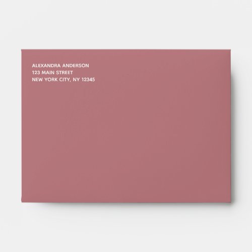 Dusty Rose Pink Simple Minimalist Colored Envelope