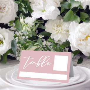 Dusty Rose Pink Typography Romantic Wedding Place Card