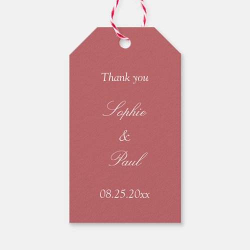 Dusty Rose Pink Wedding Favor Thank You Gift Tags