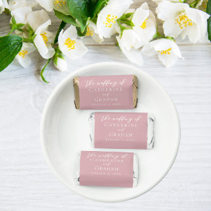 Dusty Rose Pink Wedding Personalized Hershey's Miniatures