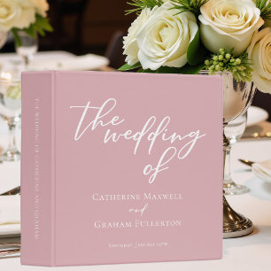 Dusty Rose Pink Wedding Romantic Photo Album 3 Ring Binder