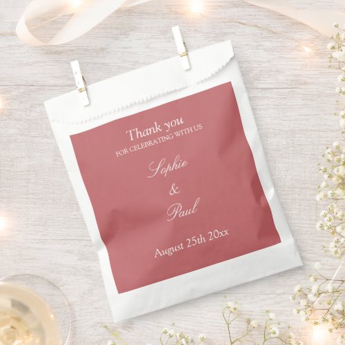 Dusty Rose Pink Wedding Thank You Favor Bags