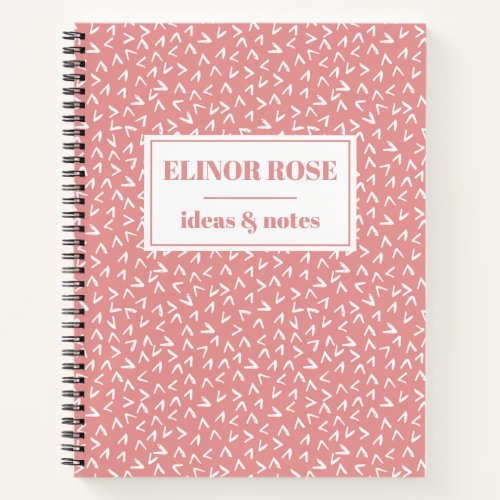 Dusty Rose Pink White Abstract Handdrawn Pattern Notebook