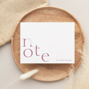 Dusty Rose Playful Just a Note in Motion Script Card