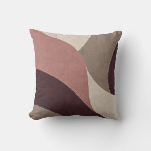 Dusty Rose Plum Organic Curves Throw Pillow