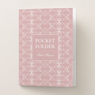 Dusty Rose Pocket Folder with Custom Name