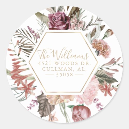 Dusty Rose Return Address Label Seal