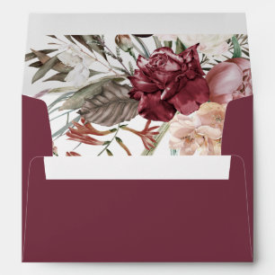 Dusty Rose Return Address on Back Flap Envelope