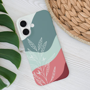 Dusty Rose & Sage Boho Color Flow Botanical iPhone 16 Case