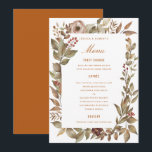 Dusty Rose Sage Rust Fall Wedding Menu Card<br><div class="desc">perfect for any event; all text,  background color editable.</div>