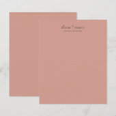 Dusty Rose Script Minimalist Business Stationery (Front/Back)