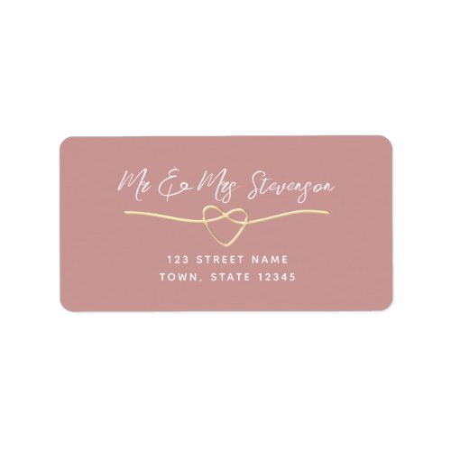 Dusty Rose Script Return Address Label