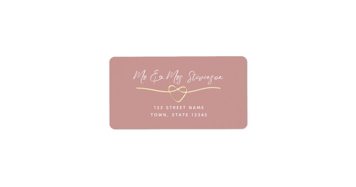 Dusty Rose Script Return Address Label | Zazzle