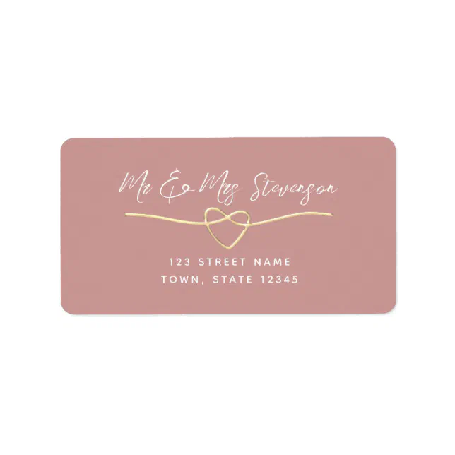 Dusty Rose Script Return Address Label | Zazzle