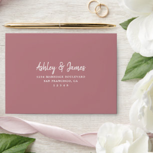 Dusty Rose Self-Addressed RSVP Envelope