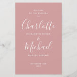 Dusty Rose Signature Script Wedding Program<br><div class="desc">Dusty rose signature script wedding program featuring chic modern typography,  this stylish wedding program can be personalized with your special wedding day information. Designed by Thisisnotme©</div>